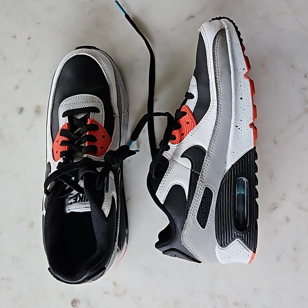 Nike Air Max 90 Leather GS White Turf Orange